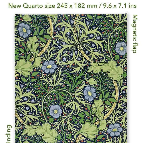 Seaweed William Morris Flame Tree Quarto Notebook