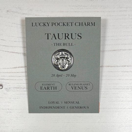 Taurus - Pewter Lucky Pocket Charm