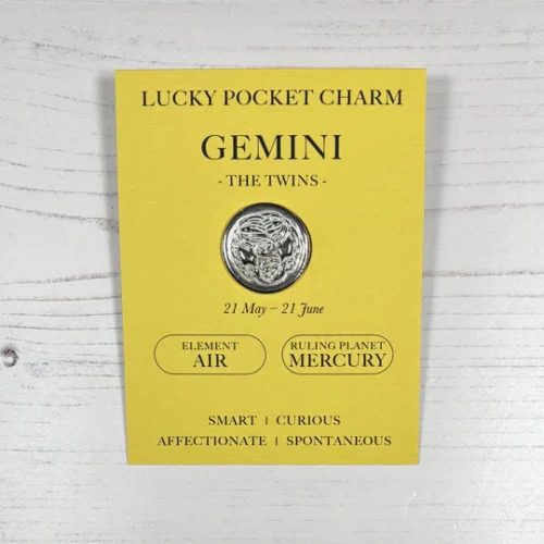Gemini - Pewter Lucky Pocket Charm